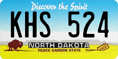ND license plate KHS524