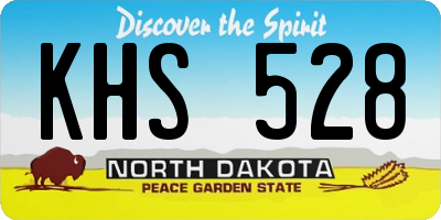 ND license plate KHS528