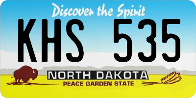 ND license plate KHS535