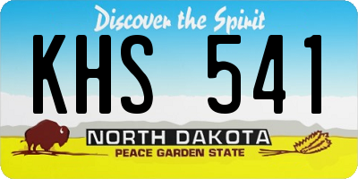 ND license plate KHS541