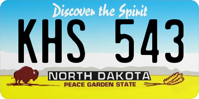 ND license plate KHS543