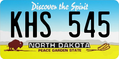 ND license plate KHS545