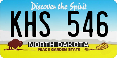 ND license plate KHS546