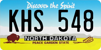ND license plate KHS548