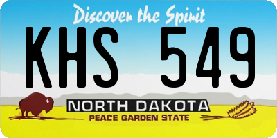 ND license plate KHS549