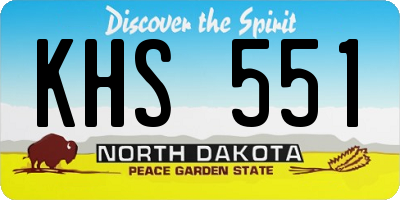 ND license plate KHS551