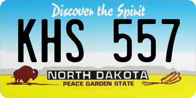 ND license plate KHS557