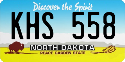 ND license plate KHS558