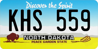 ND license plate KHS559
