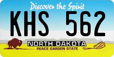 ND license plate KHS562
