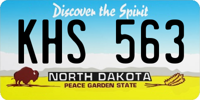 ND license plate KHS563
