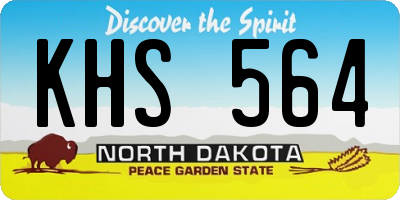 ND license plate KHS564