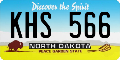 ND license plate KHS566