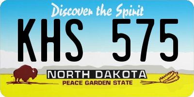 ND license plate KHS575