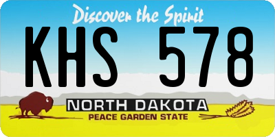 ND license plate KHS578