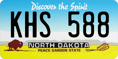 ND license plate KHS588