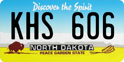 ND license plate KHS606