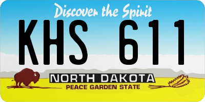 ND license plate KHS611