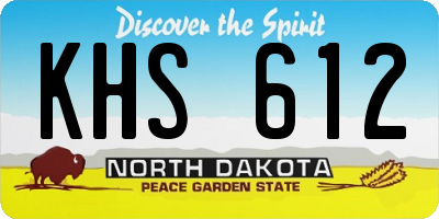 ND license plate KHS612