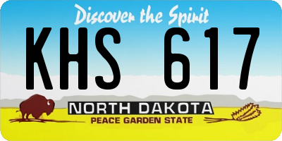 ND license plate KHS617