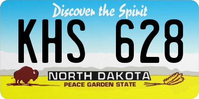 ND license plate KHS628