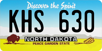 ND license plate KHS630