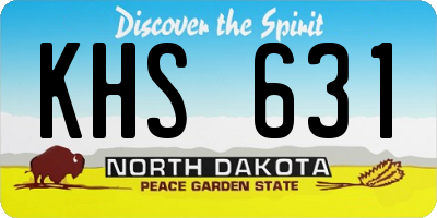 ND license plate KHS631
