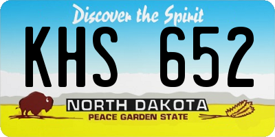 ND license plate KHS652