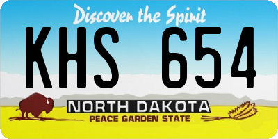 ND license plate KHS654