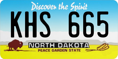 ND license plate KHS665