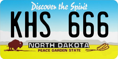 ND license plate KHS666