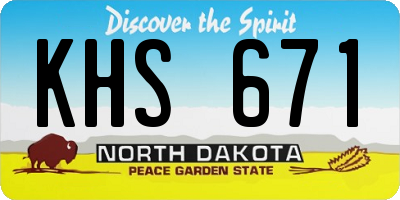ND license plate KHS671