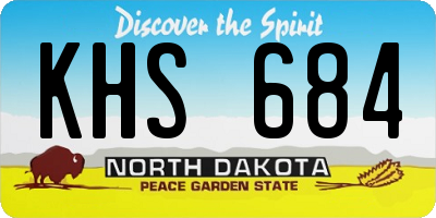 ND license plate KHS684