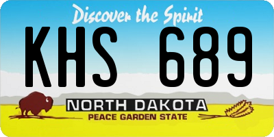 ND license plate KHS689