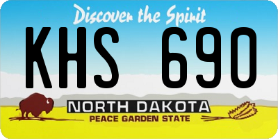 ND license plate KHS690