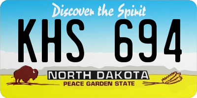 ND license plate KHS694