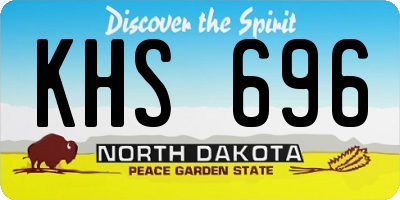 ND license plate KHS696
