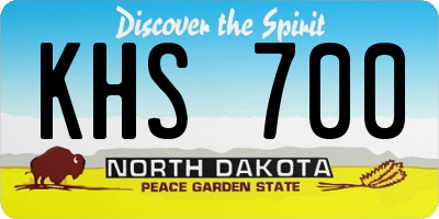 ND license plate KHS700