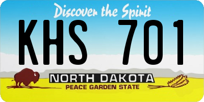 ND license plate KHS701