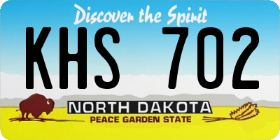 ND license plate KHS702