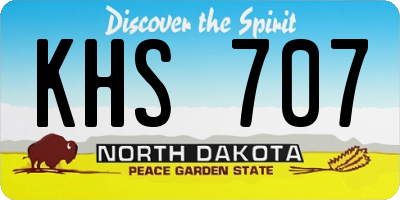 ND license plate KHS707
