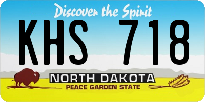 ND license plate KHS718