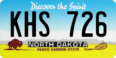 ND license plate KHS726
