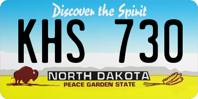 ND license plate KHS730