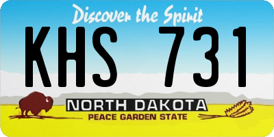 ND license plate KHS731