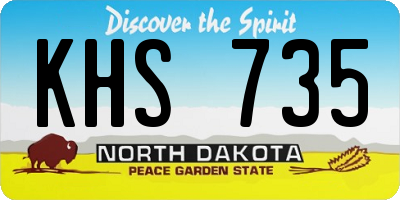 ND license plate KHS735