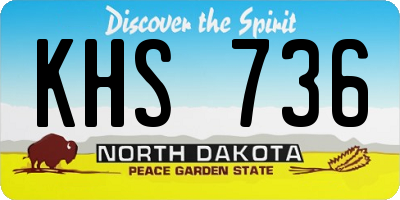 ND license plate KHS736