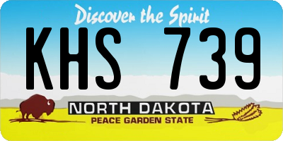 ND license plate KHS739