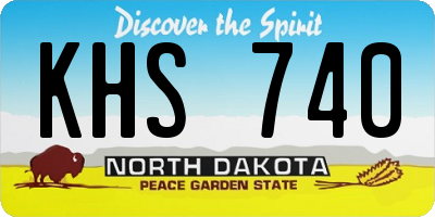 ND license plate KHS740