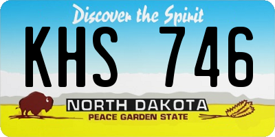 ND license plate KHS746